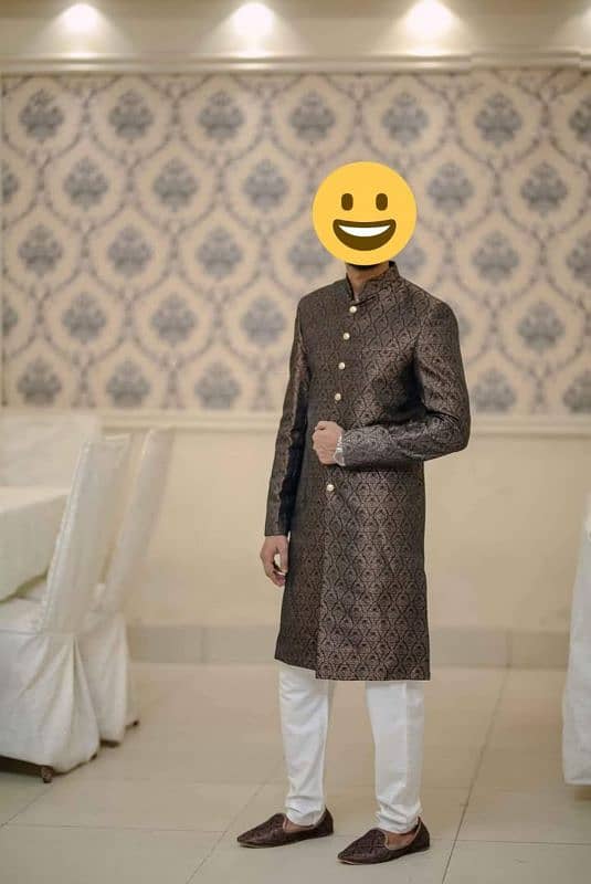 Blackish Golden Sherwani 0