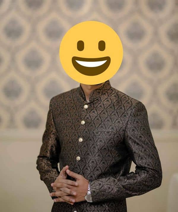 Blackish Golden Sherwani 1