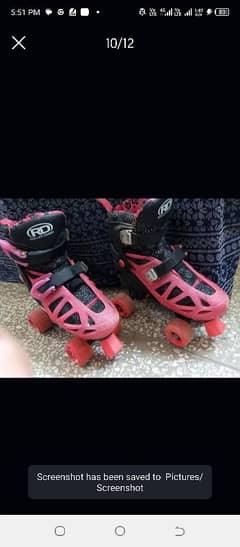 A Pair of Four Wheeler Kids Rolling Skate Shoes