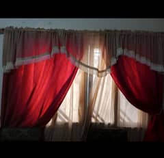 4 Pcs full size curtain set with front  frills