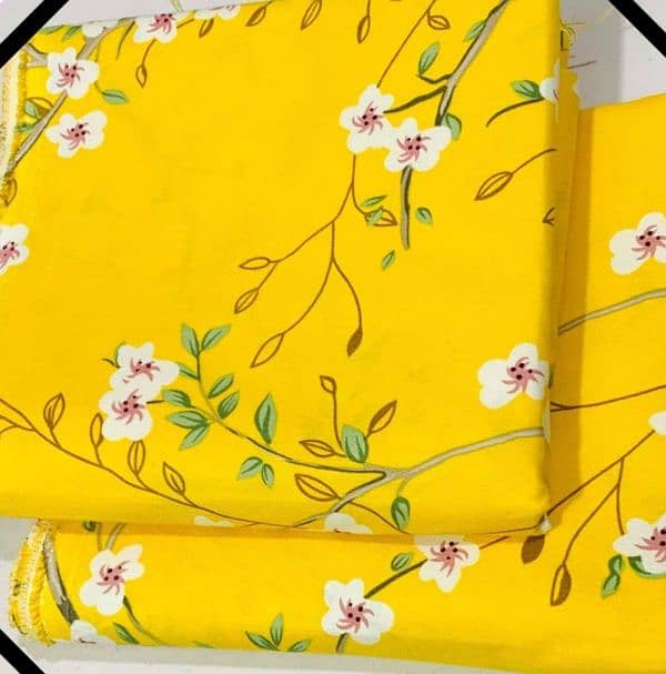 Stylish Yellow Printed Marina suit 2 Pcs 0