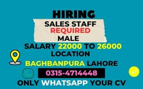 sales staff required