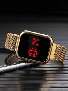 Led Display digital watch with magnetic strap