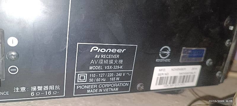 pioneer vsx-329with remote control 3