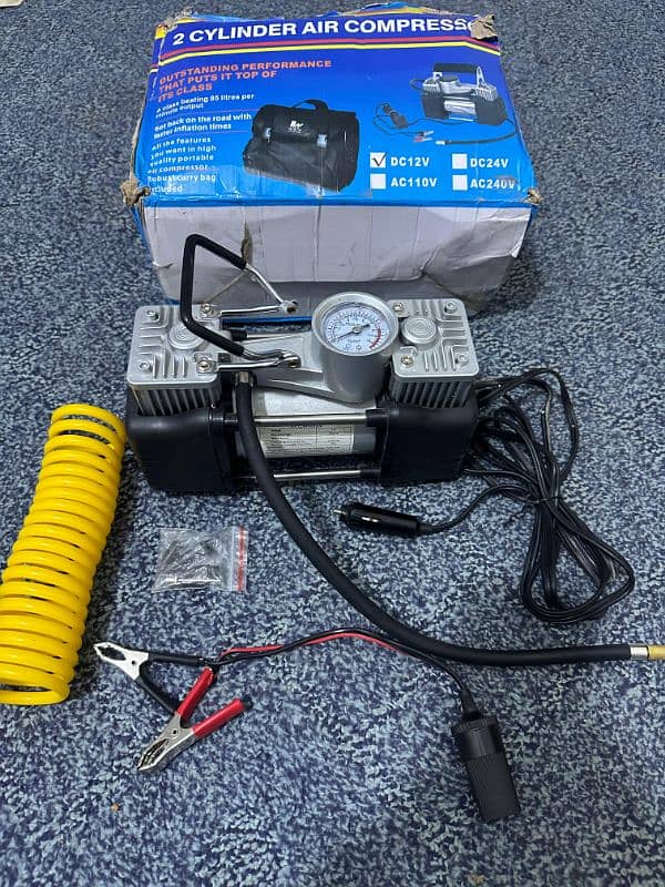 Double Cylinder Tyre Inflator l Portable Air Compressor 0