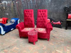 Chair set / 2 Chair 1 stool / High Back chairs with table