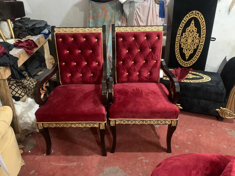 Chair set / 2 Chair 1 stool / Coffee chairs with table / Poshish chai 1