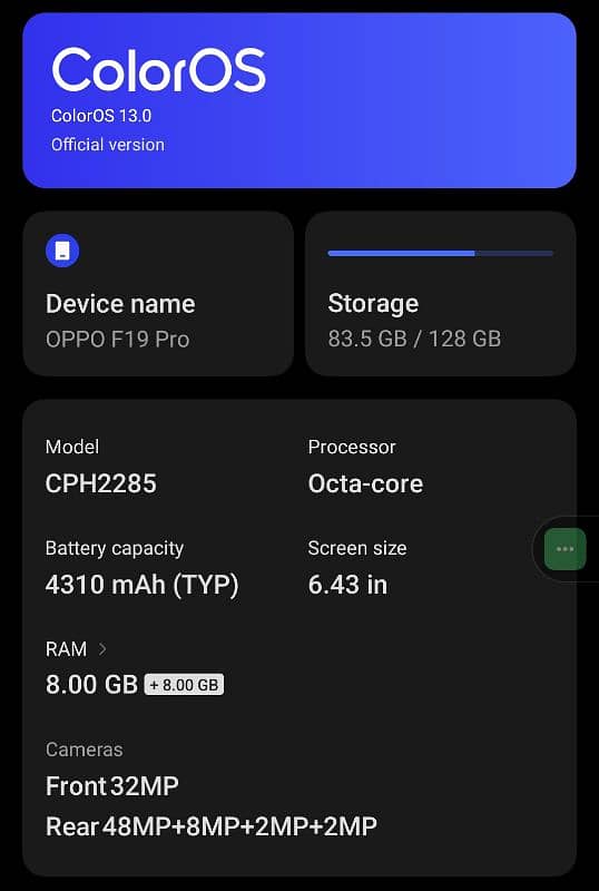 oppo f19 pro 16 + 128 gb 6