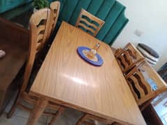 6 chairs dining table set (new)