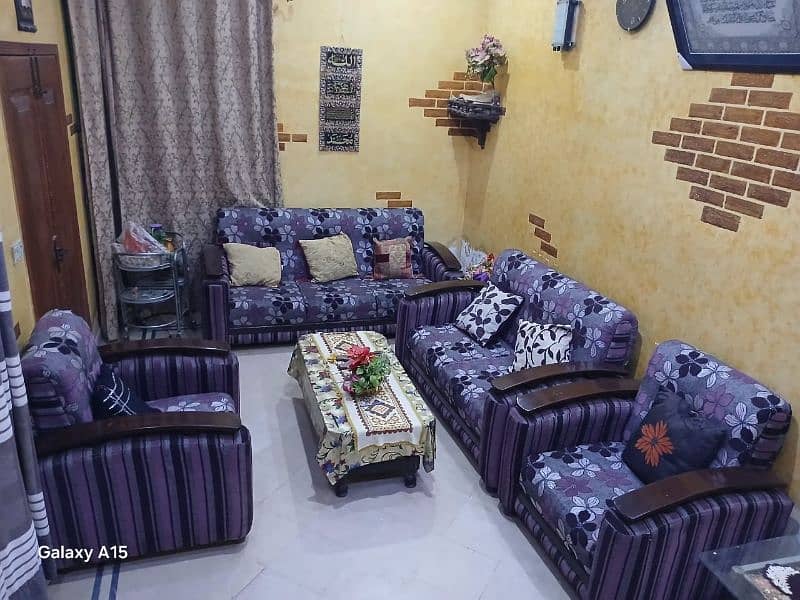 7 seater Sofa set custom made in best condition. 3