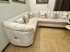 Elegant L shape corner 6 seater sofa set