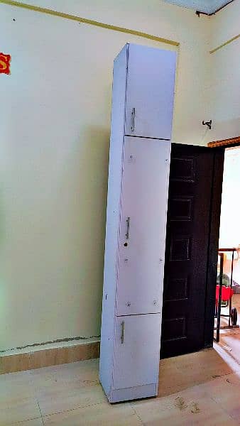 Auto lock door Sliding Almari with open shelf & door 6