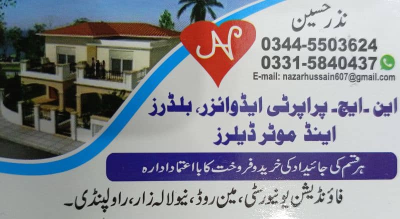 New plots for sale in New Lalazar near Ayub Park 2