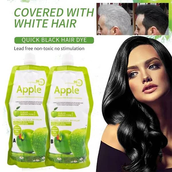 Apple Hair Color - Natural Black & Dark Brown Colors - 500x2ml 1