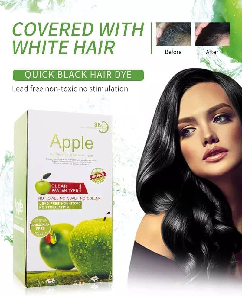 Apple Hair Color - Natural Black & Dark Brown Colors - 500x2ml 2