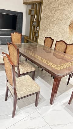 dining table with eight chairs