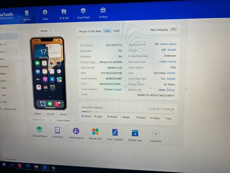 iPhone 13 Pro Max 128 gb jv 100 health bulbul Ka bacha 6