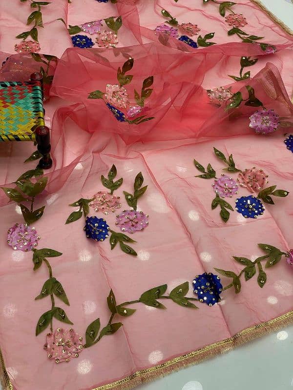 Hand painted dupatta  Delivery available in All over the Pakistan 9