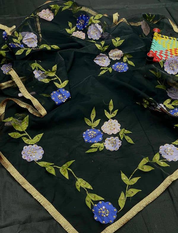 Hand painted dupatta  Delivery available in All over the Pakistan 10