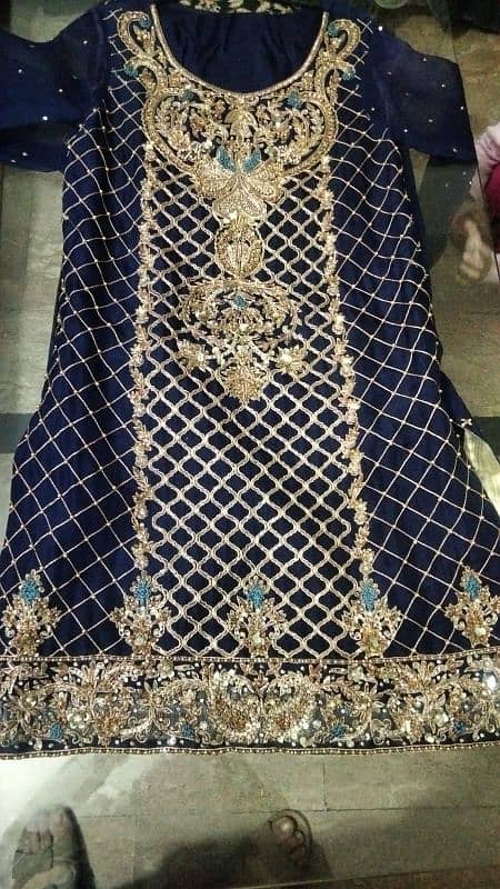 Blue organza pure crinkle chiffon dupatta viscose trouser 0