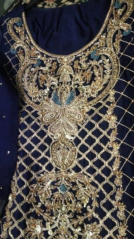 Blue organza pure crinkle chiffon dupatta viscose trouser 2