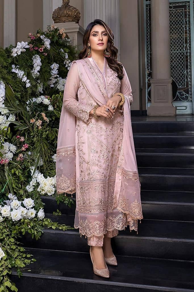 CHIFFON Suit With MALAI Trouser 3 piece suit 1