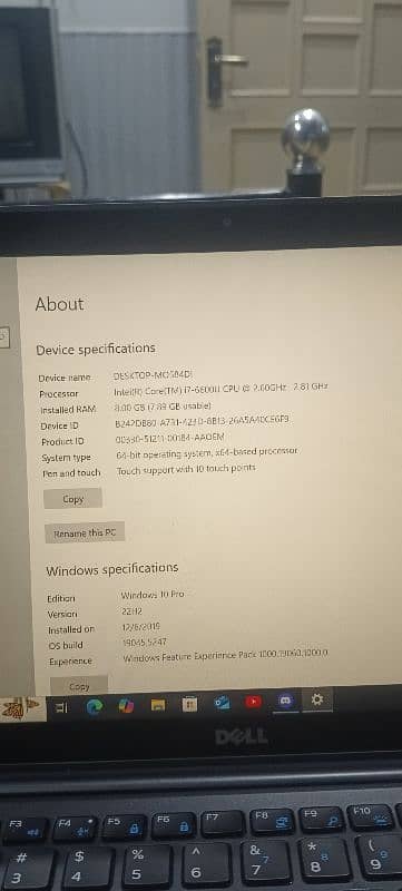 latitude 7480 | windows 10pro| core i7 | gen 7th | SSD 256 | touch sec 7