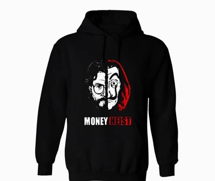 Men's Cotton Fleece Money Heist Printed Hoodie 0