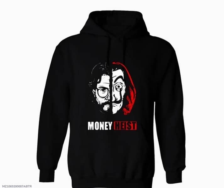 Men's Cotton Fleece Money Heist Printed Hoodie 2