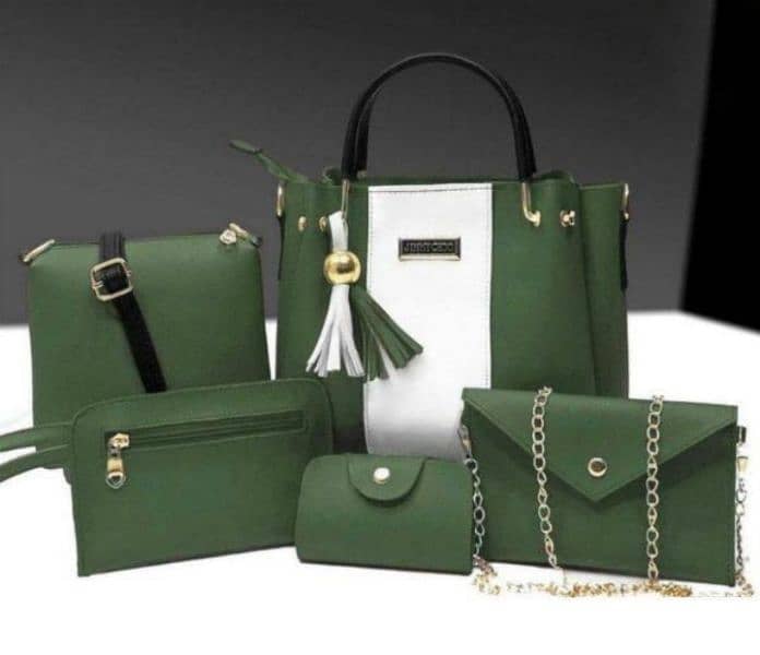 stylish leather bags set 5 pcs 0