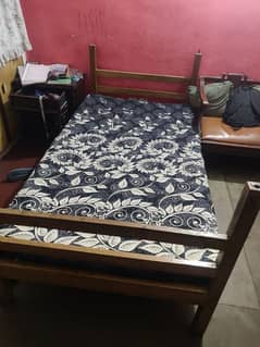 single bed with mattress