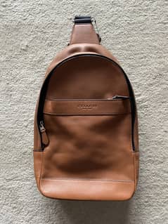 Coach Men's Brown Leather Sling Bag