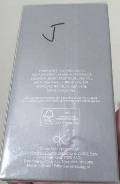 Calvin  Klein All 100ml  Perfume new recently reas gift 1