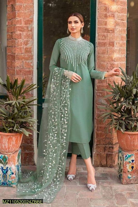 2 piece women's Unstiched Lawn Embroidered Suit  Available shop Now 0