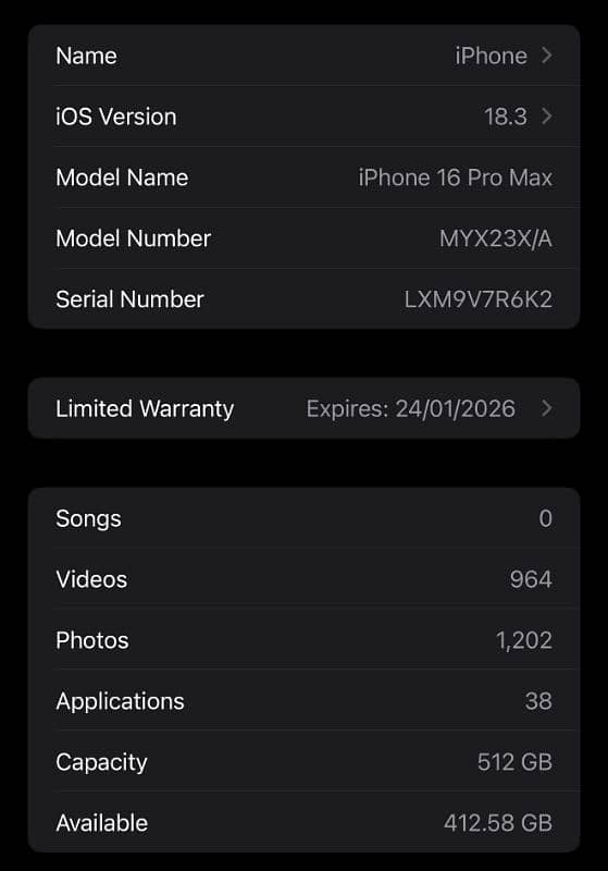 iphone 16 pro max 512 PTA 4