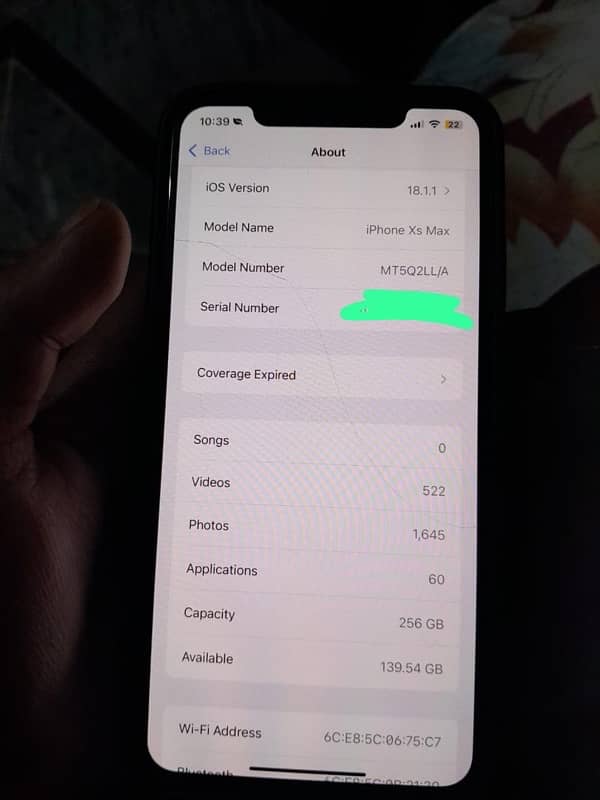 iPhone XS Max 256gb JV 7