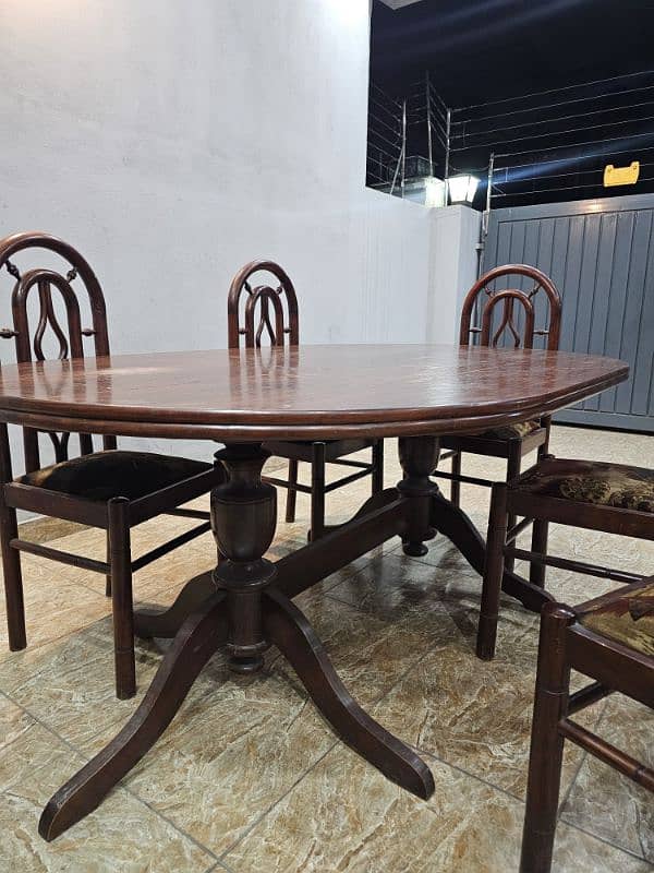 Pure Wood Dining Table with 6 Chairs Urgent Sale 4