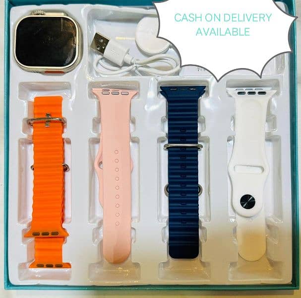 5 in 1 ultra smart watch-2 #with 4 straps 2