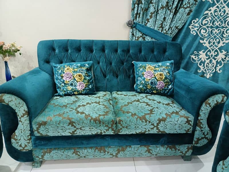 9 seater sofa set with curtain 2