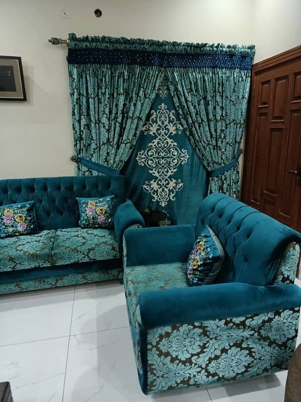 9 seater sofa set with curtain 6