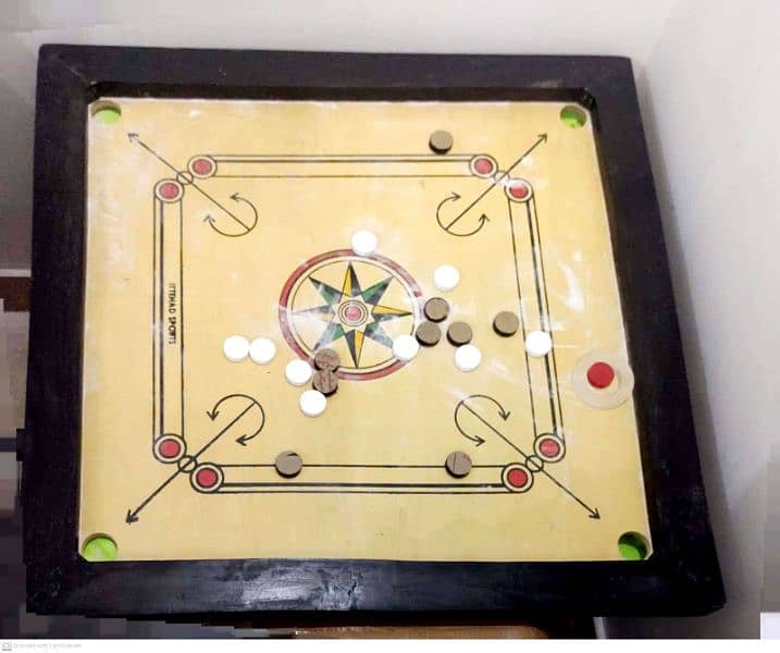 36 inch Carrom Board with Striker, Queen & 2 colour coins. 0