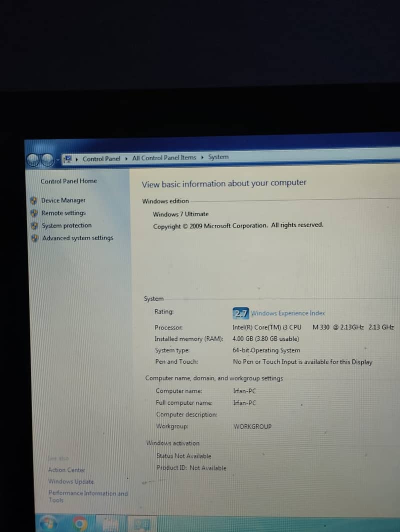 Dell laptop window 7 2