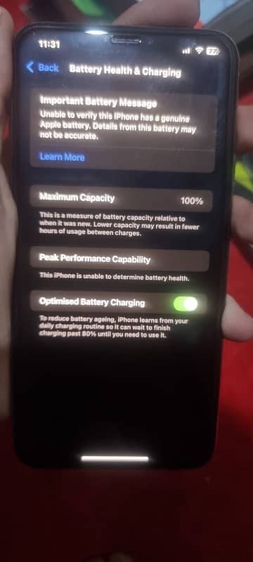 I phone xs max PTA proof 256GB just battery change 5