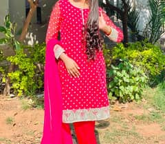 shocking pink wedding or eid dress