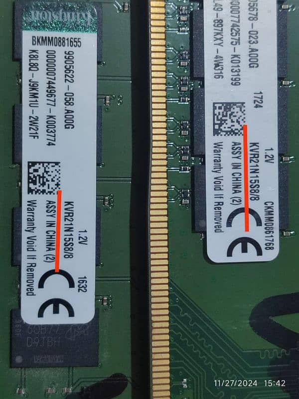 16GB (2X 8 gb) DDR4 RAM PC Specs Given in Picture 2