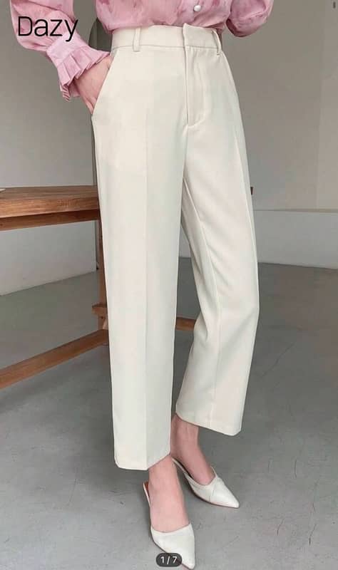 SHEIN WHITE FORMAL PANTS 0