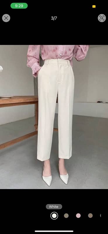 SHEIN WHITE FORMAL PANTS 1