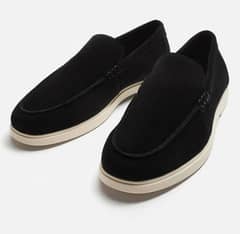 Zara - Men's semi formal suede shoes (black & branded)