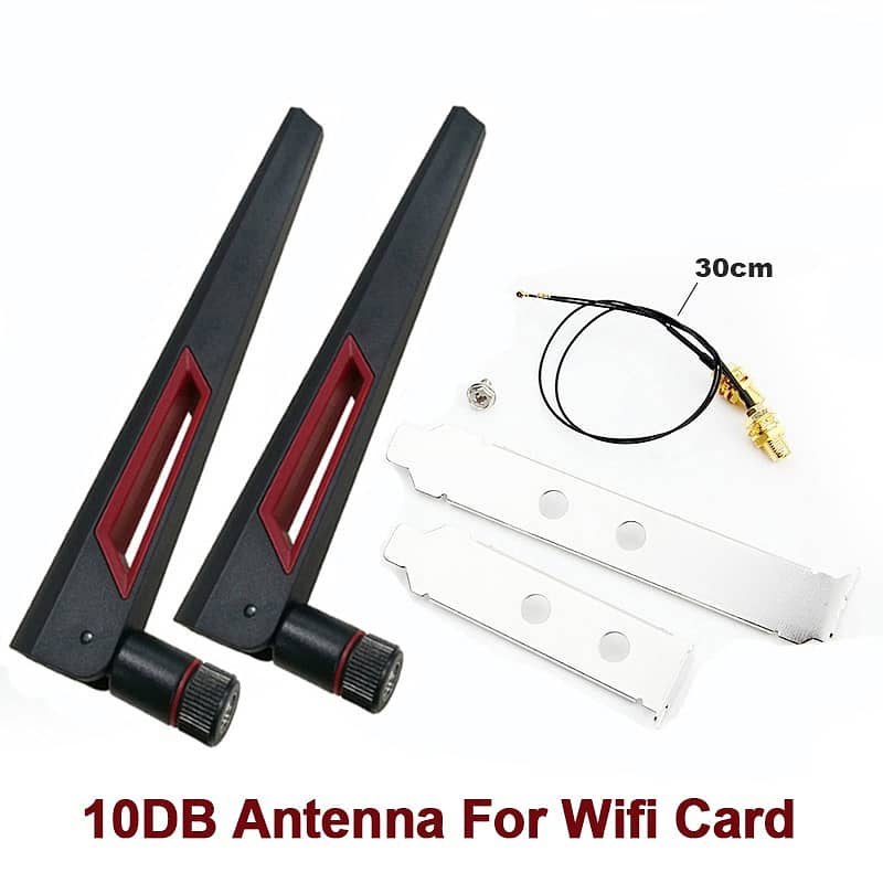 2X 10 DBi Antenna Pair Set With IPEX MHF4 Extension 0