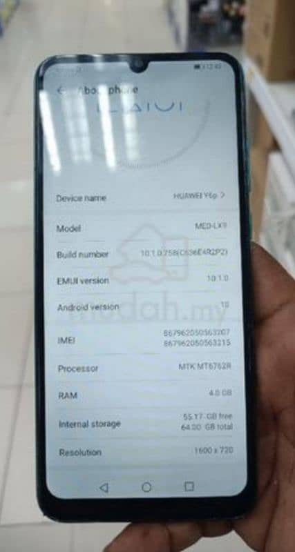 Huawei y6p 4GB 64 0